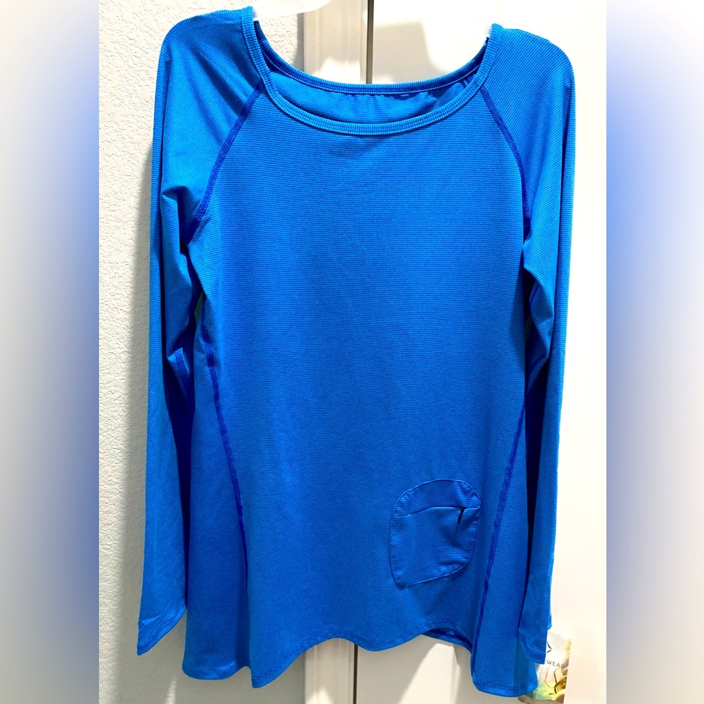Stonewear Cobalt Blue Cass Long Sleeve Pullover Lightweight Shirt Top Small